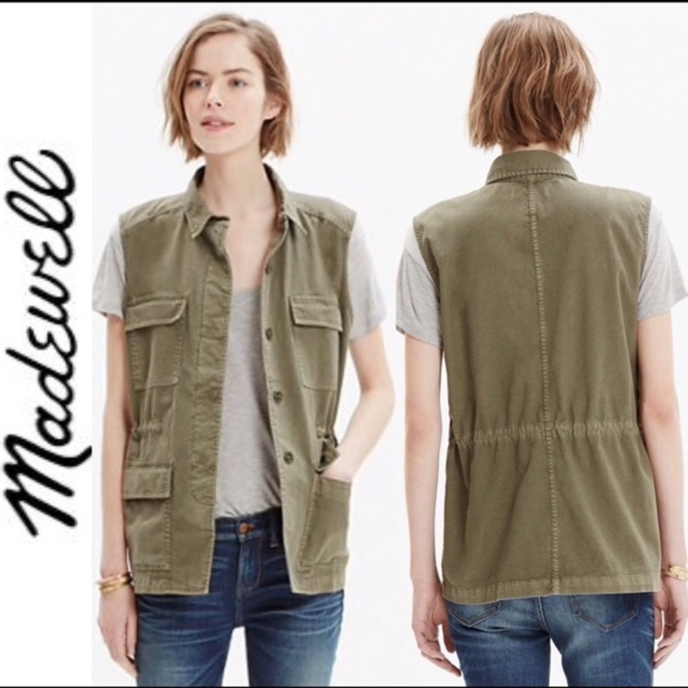 Madewell Women’s Army Green Vest | Cinched Waist